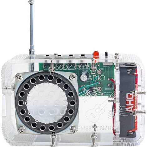 FM-Radio-Bausatz zum Selberbauen (50–108 MHz), Löt-Übungsset mit IC RDA5807, einstellbarem Zweikanal-Entstörungsverstärker