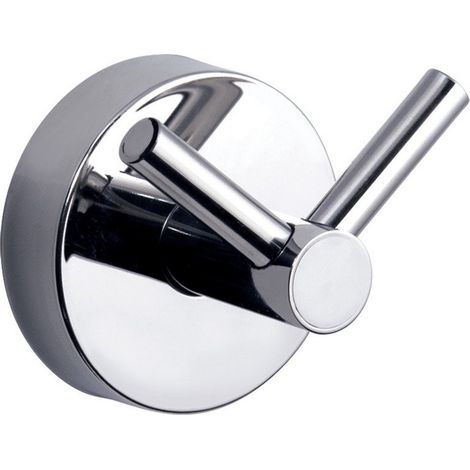 Appendino bagno design doppio gancio in acciaio inox lucido  MIRA-C kamalu