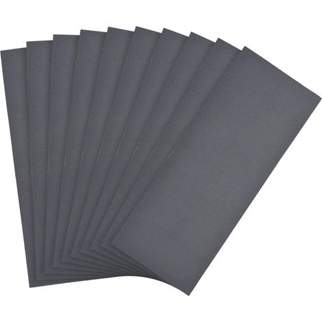 10pcs Papier de Verre Feuilles abrasives 800 grains 230 x 94 mm en carbure de silicium sec humide pour meubles en bois métal polissage (1/5)
