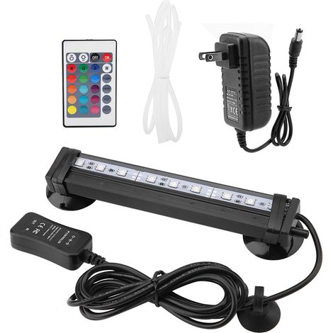 Lampe à bulles pour aquarium avec télécommande, 16 cm, LED subaquatique, prise US (1/5)