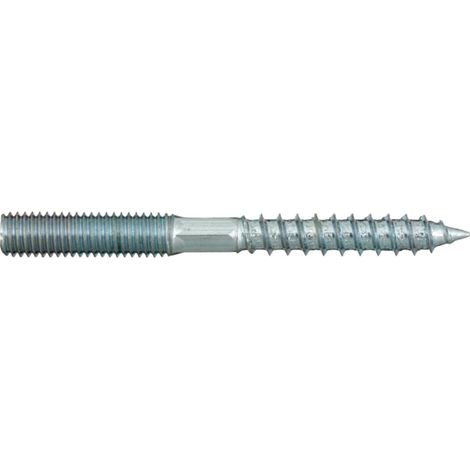 Deco Fer Forge – Goujon adaptateur patte à vis bois et métal M10 – Acier zingué 40mm – Fixation décorative pour mains courantes en bois