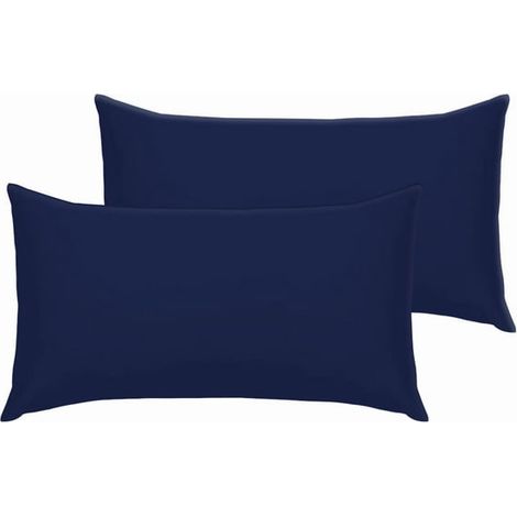 300 Thread Count King Size Pillowcases Pillow Cases Covers Navy Blue Set of 2 (1/5)