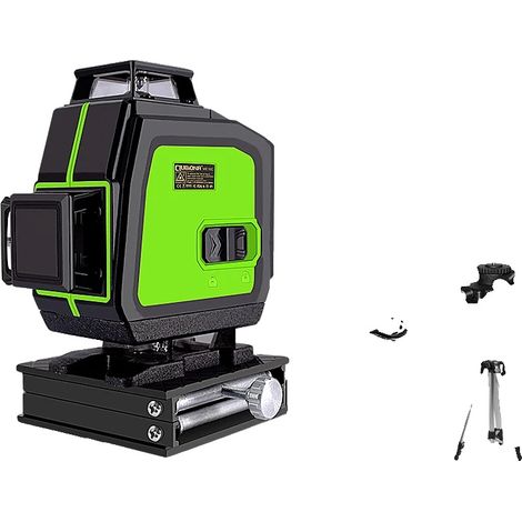 Nivel láser de haz verde, cobertura de 4x360°, control remoto, múltiples aplicaciones. (1/2)