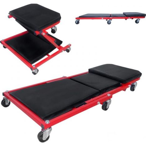 Carrello Sgabello Lettino Sottoauto 2 in 1 da Officina Portata Max 150Kg (1/5)