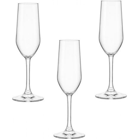 Calici Champagne Flute Divino 24cl Set 6 Bicchieri fluite champagne prosecco Professionali per Bollicine Bormioli Rocco Vetro Star Glass Trasparente – Made in Italy
