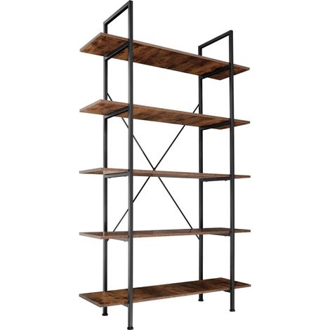 Gran librería de estilo industrial/vintage 5 niveles 1795 cm marrón 080000254