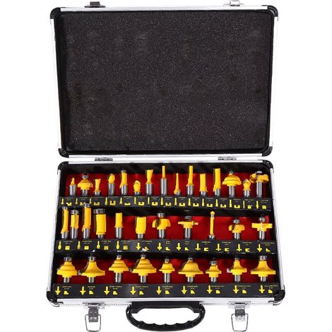 Ensemble de 35 fraises à bois en carbure de tungstène de 1/2 pouce pour outils de menuiserie (1/5)