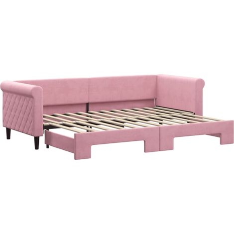 Maison Exclusive - Divano Letto con Letto Estraibile Rosa 80x200 cm in Velluto (1/5)
