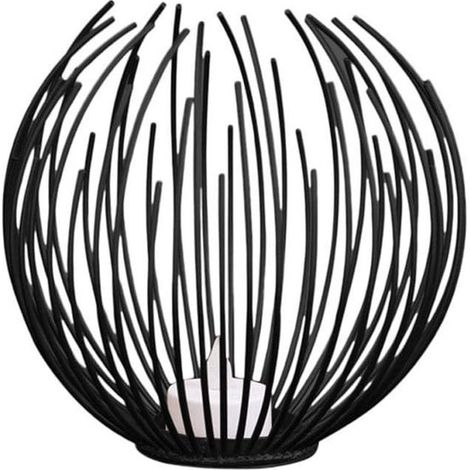 Chandelier en fer forgé - Chandelier - Chandelier décoratif en fer forgé en forme de colonne - 15,5 cm x 15,5 cm x 15 cm - Noir (1/5)