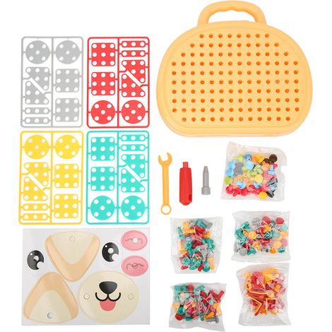Jeu de construction de type perceuse, jeu de blocs de construction éducatif, puzzle de tournevis pour garçons et filles, idéal pour l'apprentissage précoce.