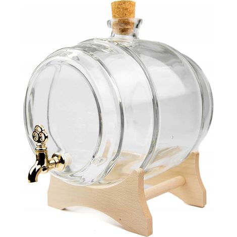 FUSTO DI VETRO DA 5L con rubinetto per MOONSHINE, VODKA, VINO per un MATRIMONIO (1/5)