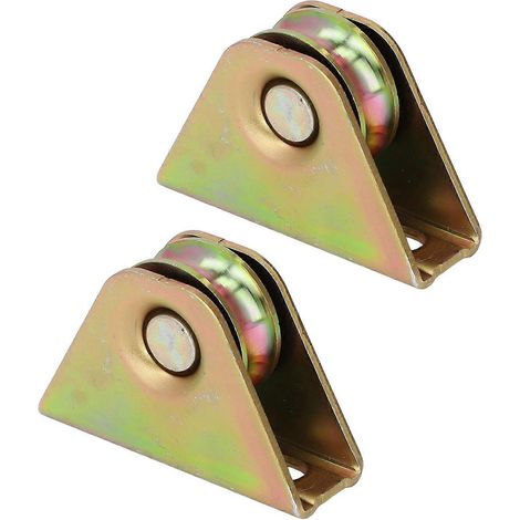 Lot de 2 poulies à gorge en U de 58 mm, capacité de charge de 300 kg, avec roulement amovible, pour portes électriques industrielles.
