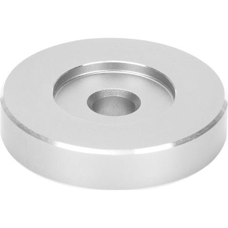 45 RPM Turntable Adapter, Large Hole Conversion Sheet, Black Vinyl Clip for Most Large Records, Silver (1/5)