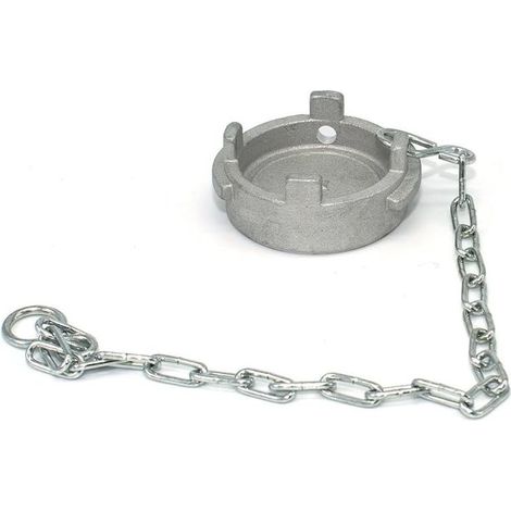 Bouchon symétrique Guillemin, pompier, plat type irrigation cadenassable avec chaînette - DN 100 (1/4)