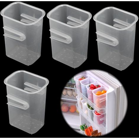 Set di 4 contenitori per frigorifero, piccoli contenitori in plastica per ante e armadietti - Crezuo