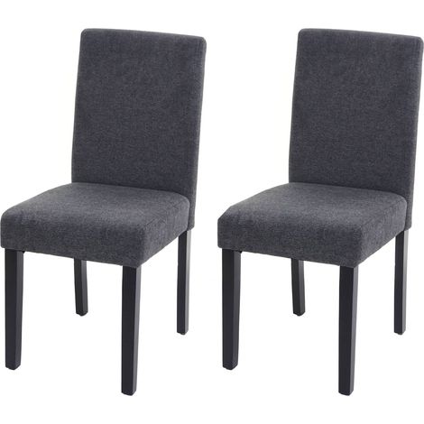 Lot de 2 chaises de salle à manger en tissu gris foncé pieds foncés CDS04463 (1/5)