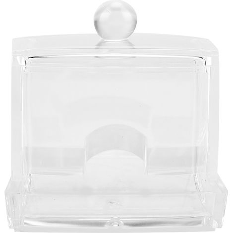 Boîte de rangement transparente en acrylique pour cotons-tiges, étui de bureau pour maquillage et cosmétiques.