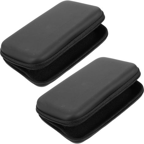 Pochette de Transport Noire en Eva pour Accessoires Électroniques Design Multi-Compartiments, 2 Pièces, Organisateur de Câbles pour Voyage (1/5)