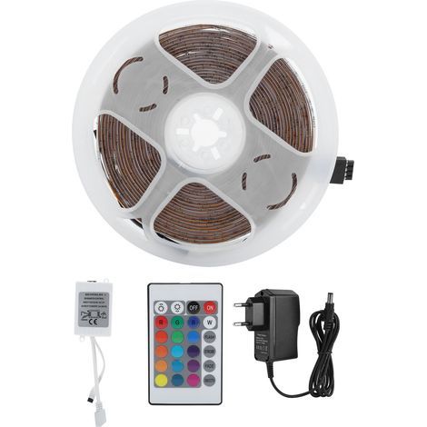 Ruban LED 5m 60 LED/m RGB 2835 SMD Bande Lumineuse Flexible DC12V Alimentation Prise UE 100-240V (1/5)
