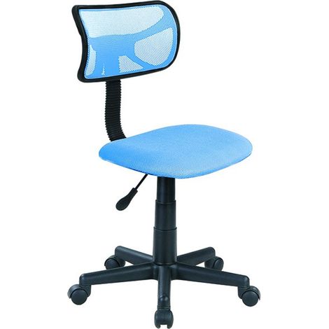Sedia Girevole 5 Ruote Ufficio Cameretta Scrivania Schienale Ergonomico Celeste