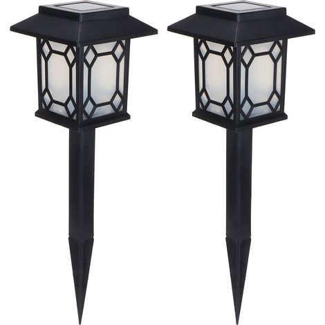 2-teiliges wasserdichtes Solar-LED-Lichterset, einzigartige Gartenlampe für Einfahrt, Terrasse und Außendekoration (1/5)