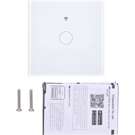 Matter – Interruttore a parete in vetro WiFi, pannello luminoso touch, app, telecomando wireless, domotica, timer per il conto alla rovescia, indicatore unidirezionale. (1/5)