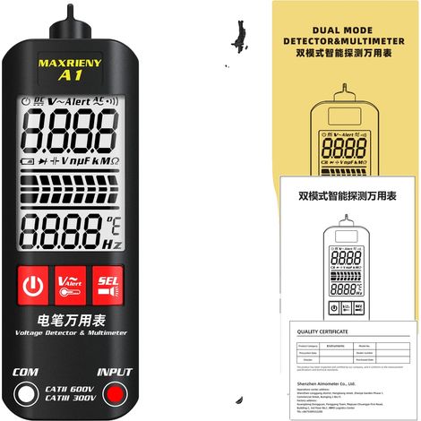 Testeur de tension, Détection de tension sans contact, Modes de sensibilité double, Design compact et portable (1/2)