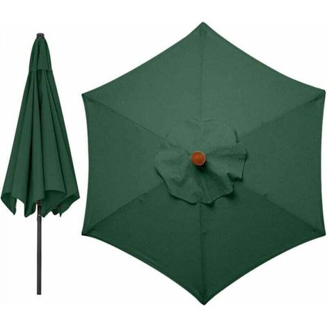 Replacement covers for 3-meter, 6-arm parasol. Replacement parasol for garden awning. Replacement cover for parasol, awning only (green) (1/5)