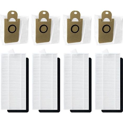 Lot de 12 filtres réutilisables et sacs à poussière pour aspirateur robot pour HONITURE pour Q6 SE (1/5)
