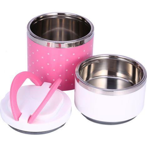 2-lagige Edelstahl-Isolier-Thermo-Lunchbox, Speisenbehälter für warme Speisen (1/5)