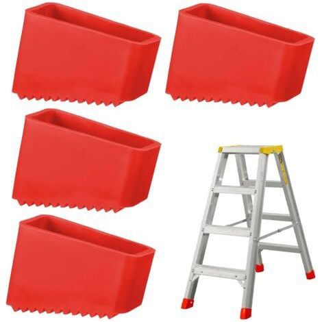 BUNTHAUS Lot de 4 pieds d'échelle, 50 x 20 mm, pieds en caoutchouc pour échelles, pieds d'échelle en caoutchouc, capuchons de protection pour échelles, revêtement antidérapant pour échelles, pieds d'é (1/5)