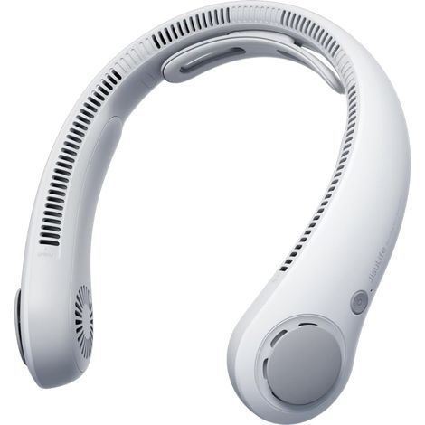 Upgraded Wearable Neck Fan, Hands-Free Personal Neckband, 5 Speed Adjustment, 5000mAh, Portable, Quiet, Rechargeable, Gifts for Women and Men- Misty Gray (1/5)