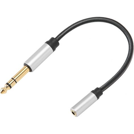 Câble audio 6.5 mm mâle vers 3.5 mm femelle en alliage d'aluminium, cordon d'extension pour écouteurs, 0.15 m (1/5)