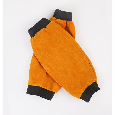 2Pcs Gardening Welding Soldering Splash Thorn Proof Leather Long Cuffs Sleeves Anti-Scald Heat Protection (1/4)