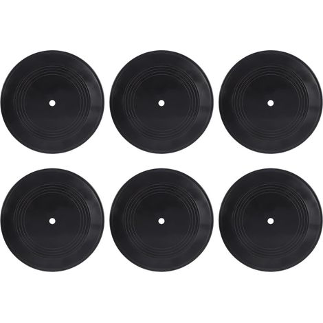 6pcs Disques Vinyles Rétro en Plastique Noir pour Déco Mural Vintage, Accessoires Uniques pour Bar ou DIY, Décoration Intérieure Originale et Élégante (1/5)