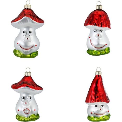 PALLINA DI NATALE DA APPENDERE A FORMA DI FUNGO ALTO 9,5 CM PREZZO CADUNO