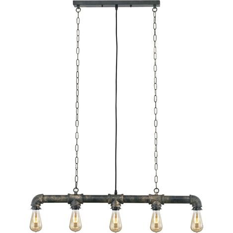 LAMPARA 5 LUCES E27 ACABADO OXIDO BULAR (1/3)