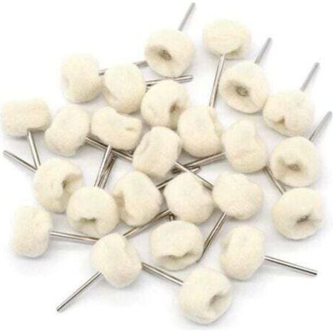 Roue de Polissage en Coton Beige pour Dremel Outils Rotatifs pour éliminer la Rouille et la Saleté Sur la Surface, 25 Pièces (1/5)