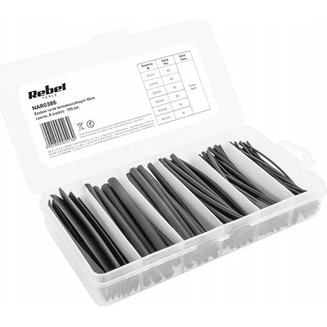 Set di guaine termorestringenti da 10 cm, 170 pezzi (1/3)
