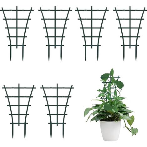 Treillis de Jardin 6 Pièces, Tuteur Plante Grimpante et Support pour Plantes Grimpantes, Treillis Plante Grimpante Exterieur et Interieur, Tuteur Tomate Concombre Vignes, Solide Robuste Empilable Faci (1/5)