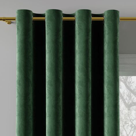 Tenda con occhielli 140x250 Agnes Velvet Emerald (1/5)