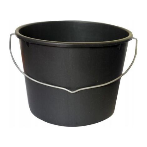 Cubo de plástico para construcción, 12 litros, negro (1/2)