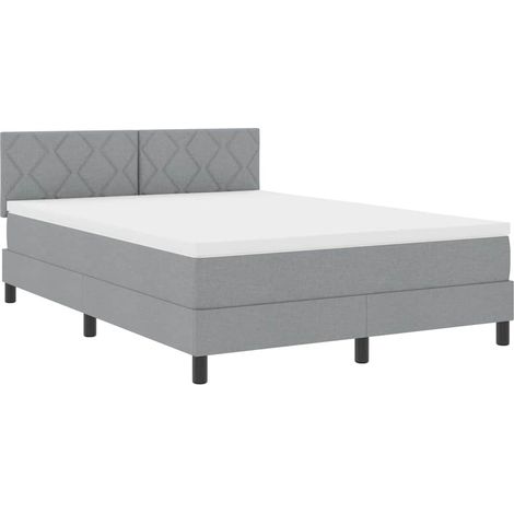 Maison Exclusive - Letto a molle con materasso Grigio chiaro 160 x 200 cm Tessuto