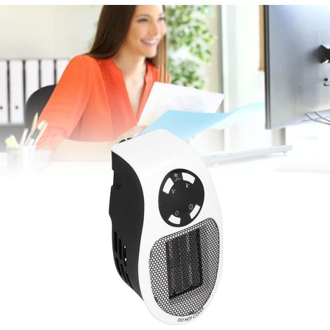 Tragbarer 500-W-Mini-Heizlüfter mit Timer, schwarz-weiß, für Zuhause und Büro, schnelles Aufheizen, elektrische Mini-Wandheizung, schnelle und leistungsstarke Lufterwärmung, US-Standard 110 V (1/5)