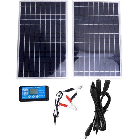 Ortviai Kit Solaire 200 W avec Régulateur et Cadre en Aluminium pour Applications Hors Réseau, Camping-Car, Bateau