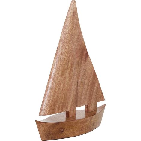 Barca decorativa ocea 26,5x8x33cm in legno di mango marrone - Atmosphera créateur d'intérieur