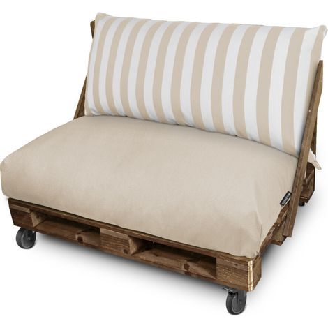 Coussin palette 120x80x20 – Tissu Toldotex résistant aux intempéries – Anti-taches – Confort mousse haute densité – Pour espaces extérieurs – Happers