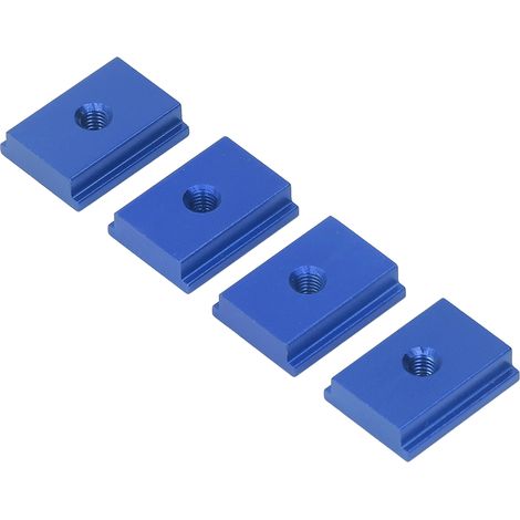 4 écrous à fente coulissante en T, en alliage d'aluminium, pour le travail du bois, pièces de mouvement linéaire série 30, M6, bleu (1/5)