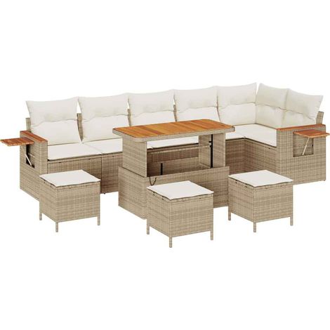 Maison Exclusive - Gartensofa-set mit Kissen 12 pcs Beige und Cre