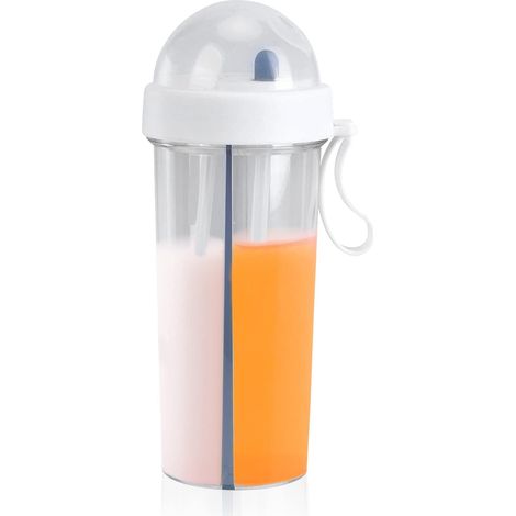 Botella de agua de doble uso, botella grande de doble cara con tapa para estudiantes, ideal para acampar y practicar deportes [blanco] (1/5)